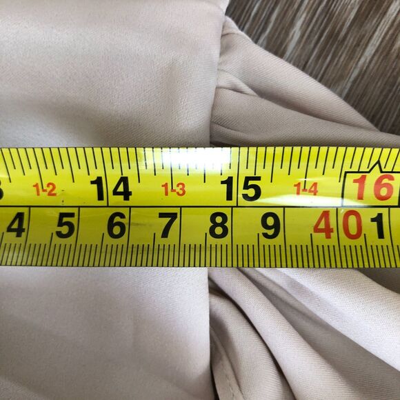 MABLE Cream Satin Drapey Elegant Corpcore Cocktail Button-Down Midi Dress M - Picture 16 of 16